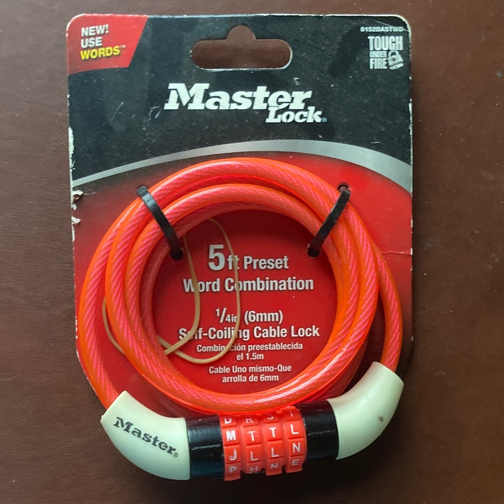 Red Self-Coiling Cable Lock